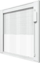 Window with blinds on the inside